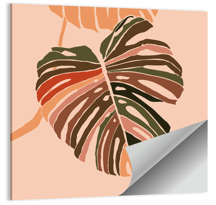 Monstera Leaf Abstract Wall Art as a poster print