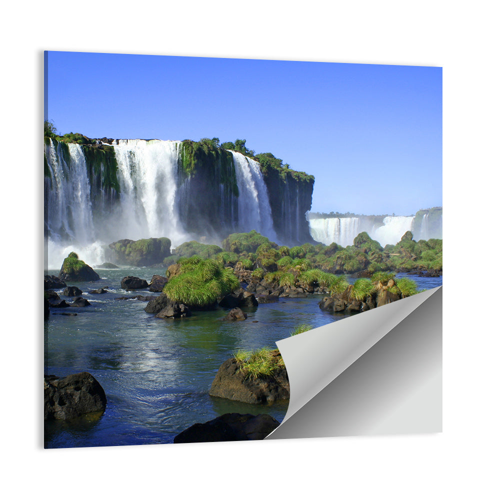 Iguazu Falls Mossy Rocks Wall Art