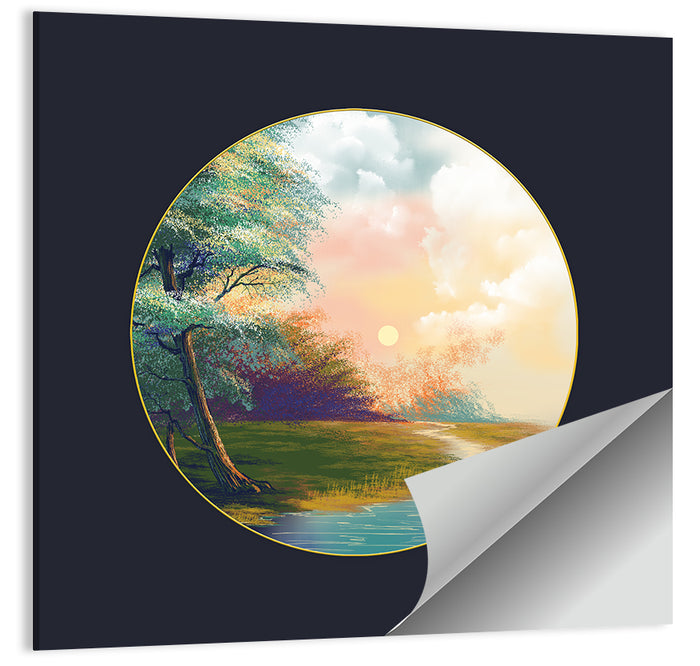 Spring Forest at Sunset Wall Art as a poster print