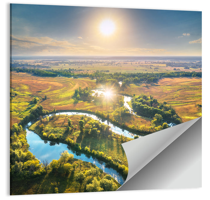 Sunlit Irrigation Canal Wall Art as a poster print