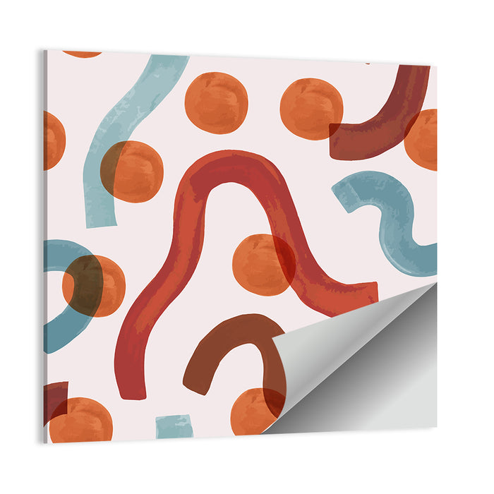 Playful Watercolor Worms Abstract Wall Art as a poster print