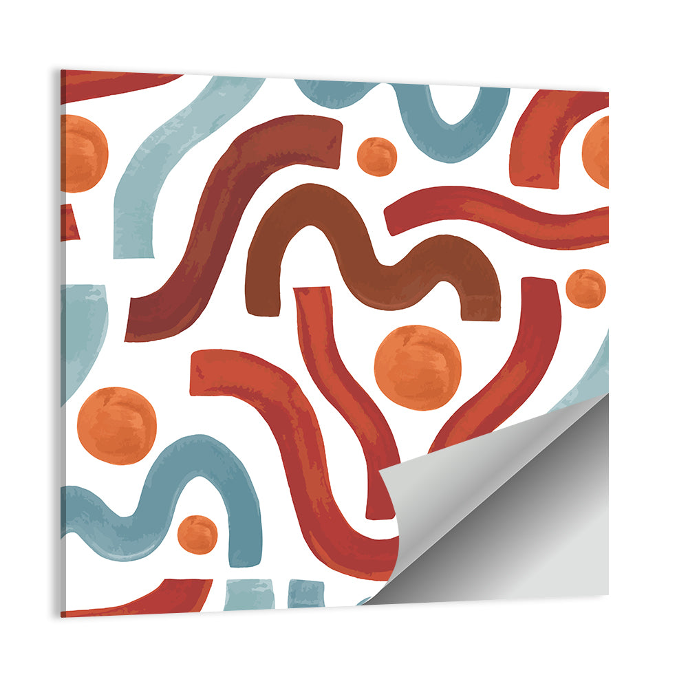 Sea of Worms Blue Abstract Wall Art