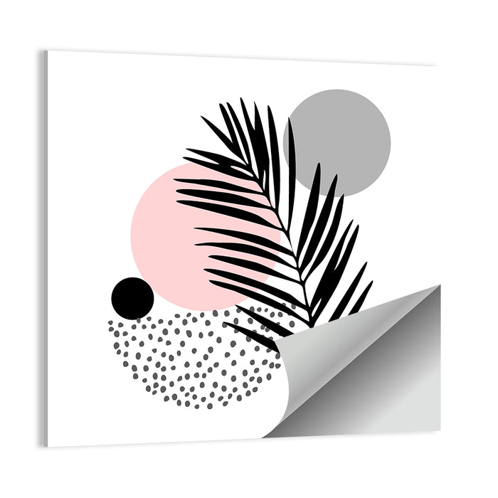 Stippled Palm Leaf Illustration Wall Art as a poster print