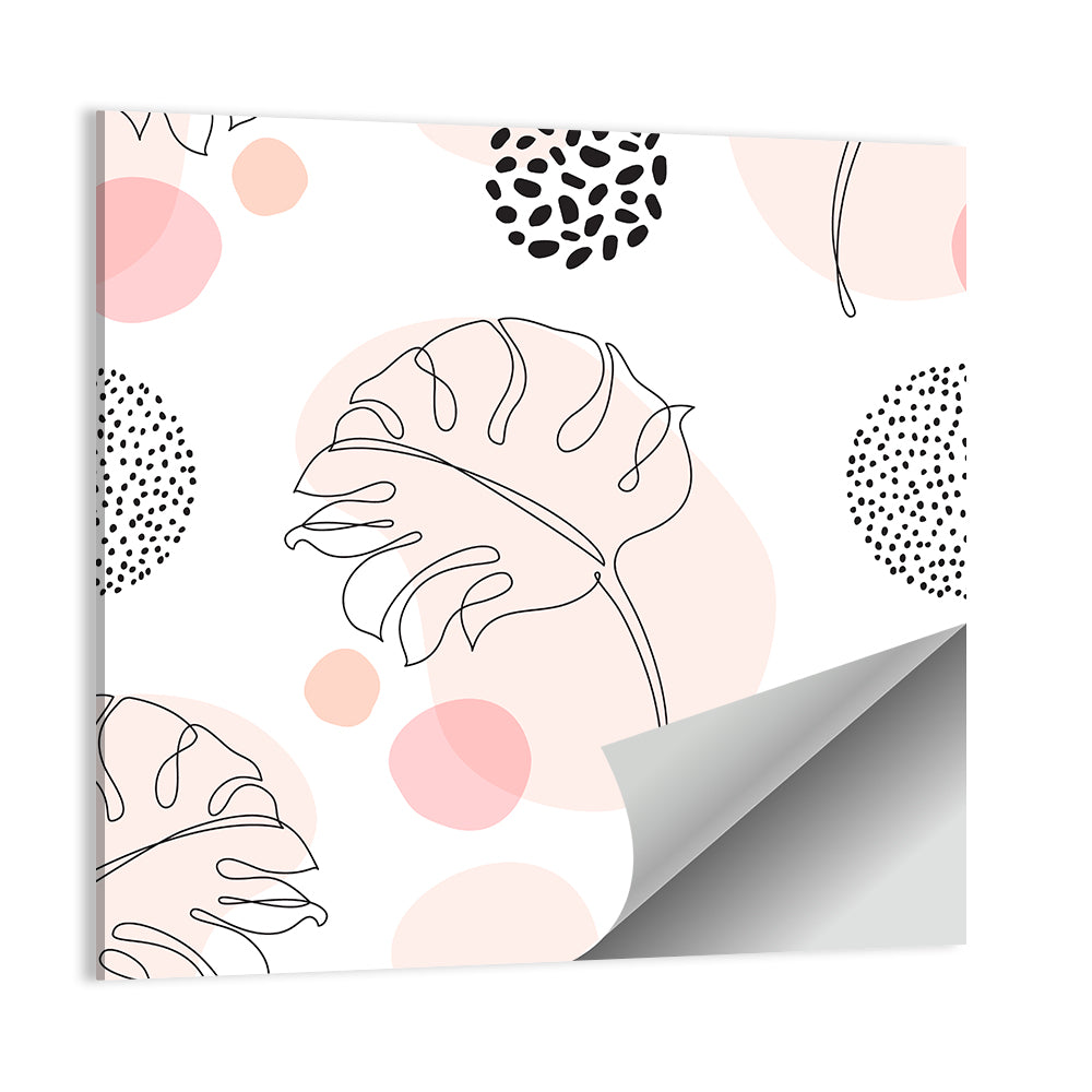 Blush Monstera Leaf Pattern Wall Art