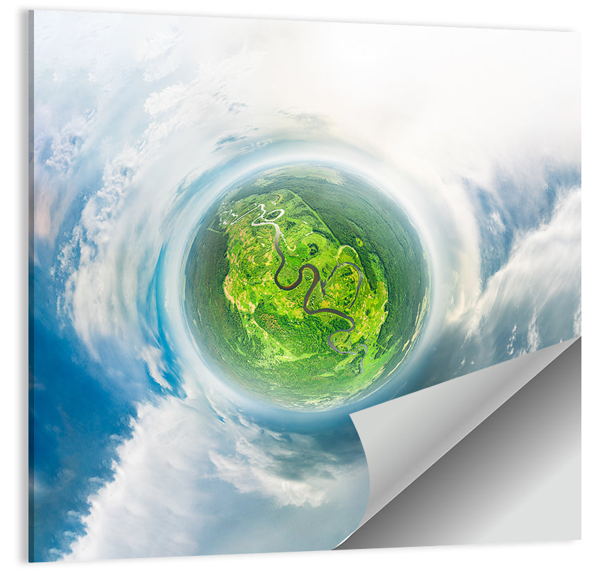 Spherical Forest from Space Wall Art