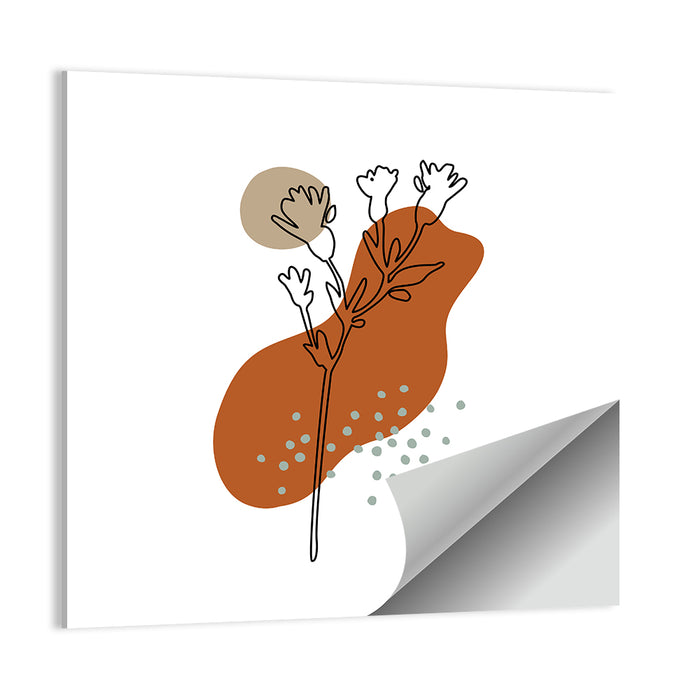 Terracotta Meadow Foliage Wall Art as a poster print