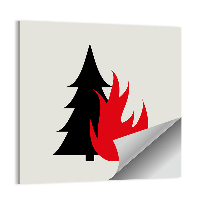 Forest Fire Minimalist Illustration Wall Art as a poster print
