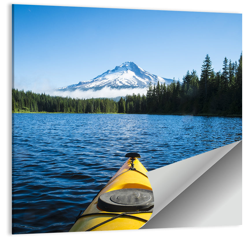 Yellow Kayak at Trillium Lake Wall Art