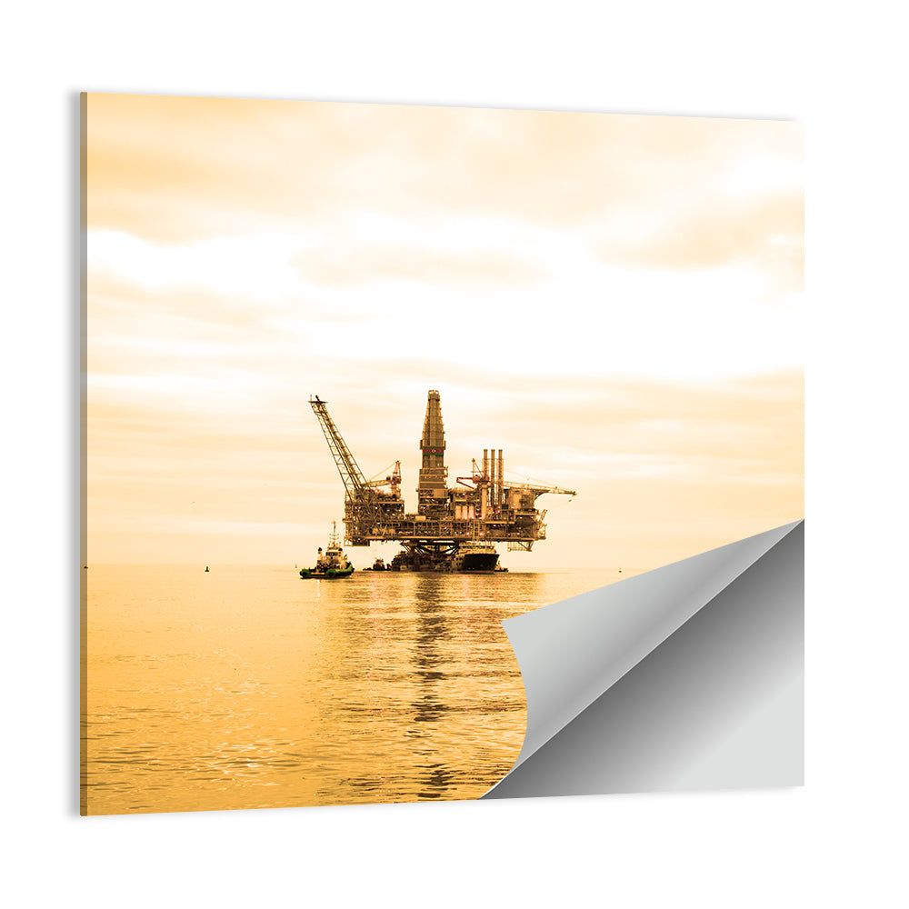 Golden Hour Oil Rig Wall Art