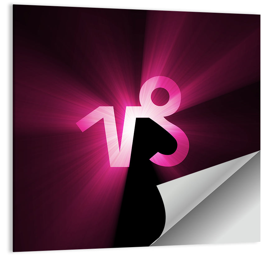 Glowing Capricorn Symbol Wall Art