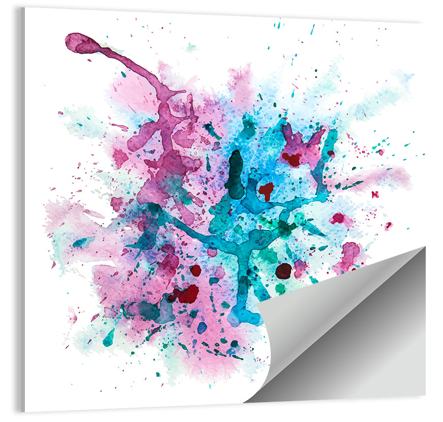Magenta and Turquoise Splash Wall Art
