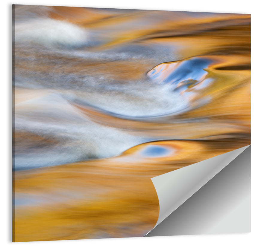 Golden Water Abstraction Wall Art