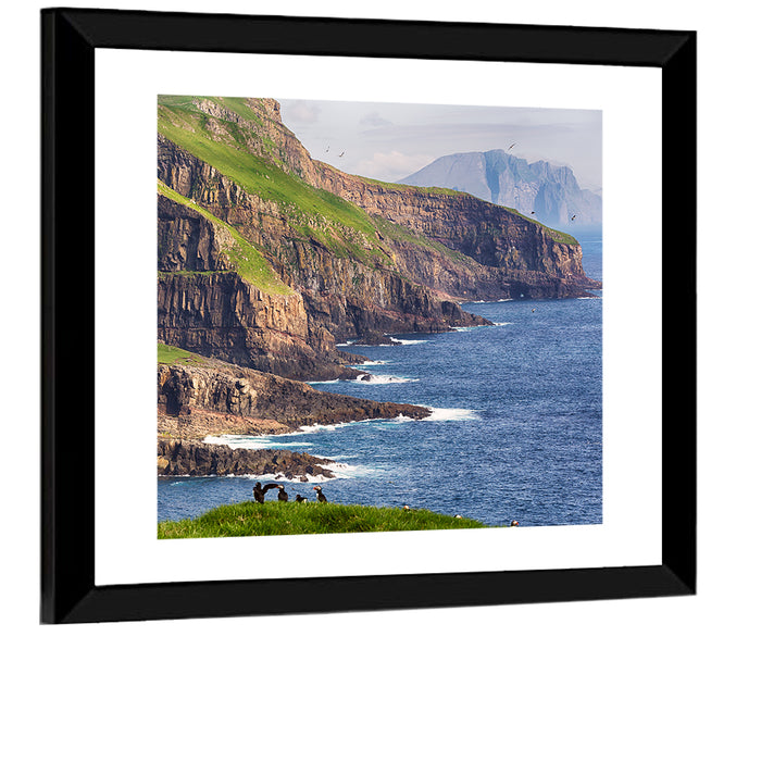 Mykines Cliffs, Faroe Islands Wall Art as a framed print