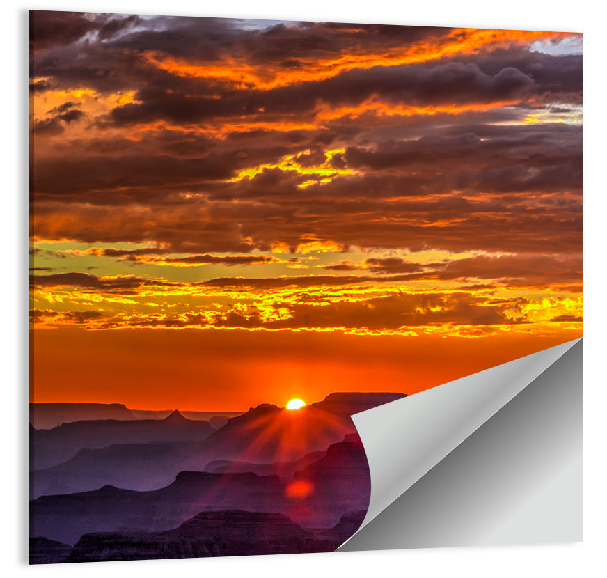Lipan Point Sunset Sunburst Wall Art
