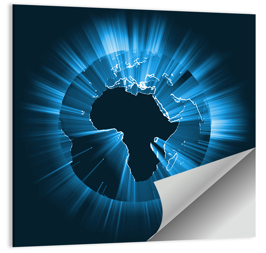 Glowing Africa Globe Wall Art