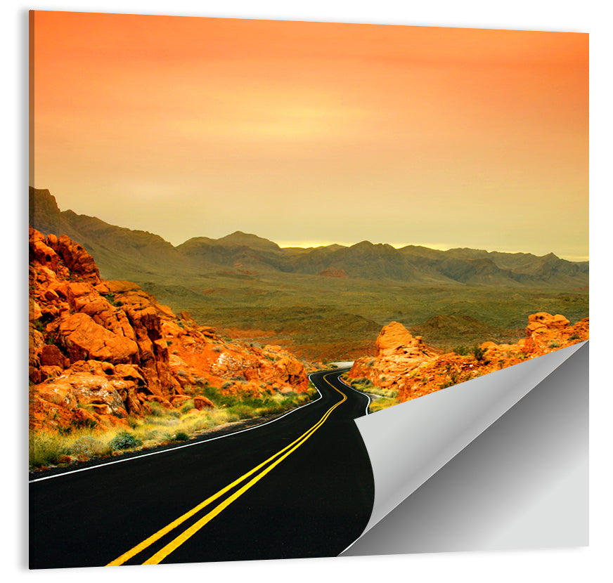 Valley of Fire Ii Road at Sunset Wall Art