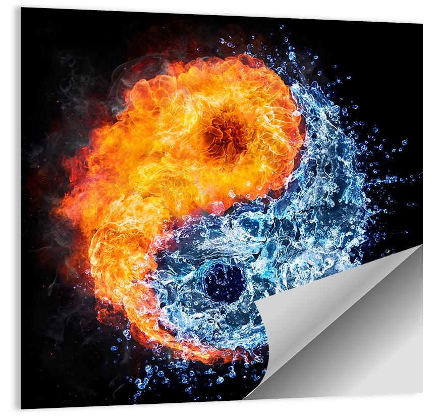 Fire and Water Yin Yang Wall Art