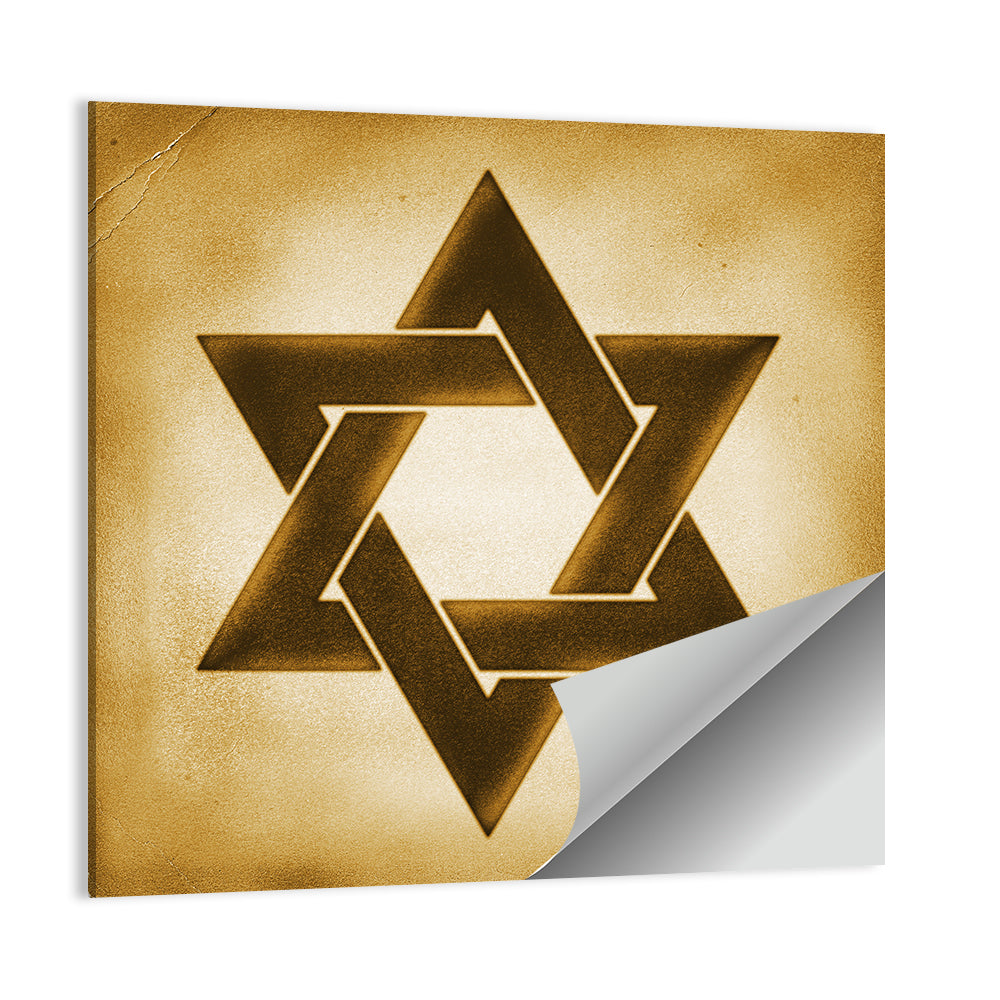 Vintage Brown Star of David Wall Art