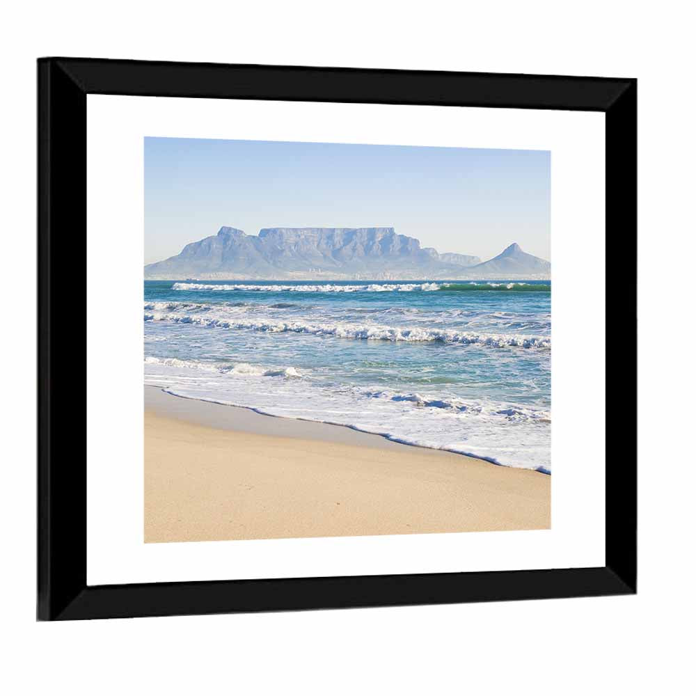 Table Mountain Cape Town Wall Art, framed print, square