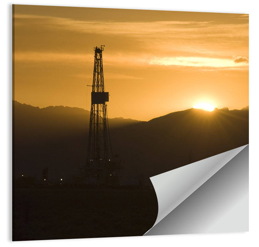 Sunrise Over Drilling Rig Wall Art