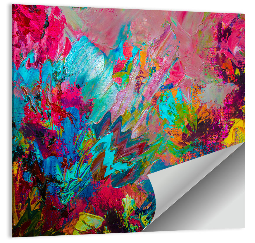 Vibrant Impasto Color Burst Abstract Wall Art