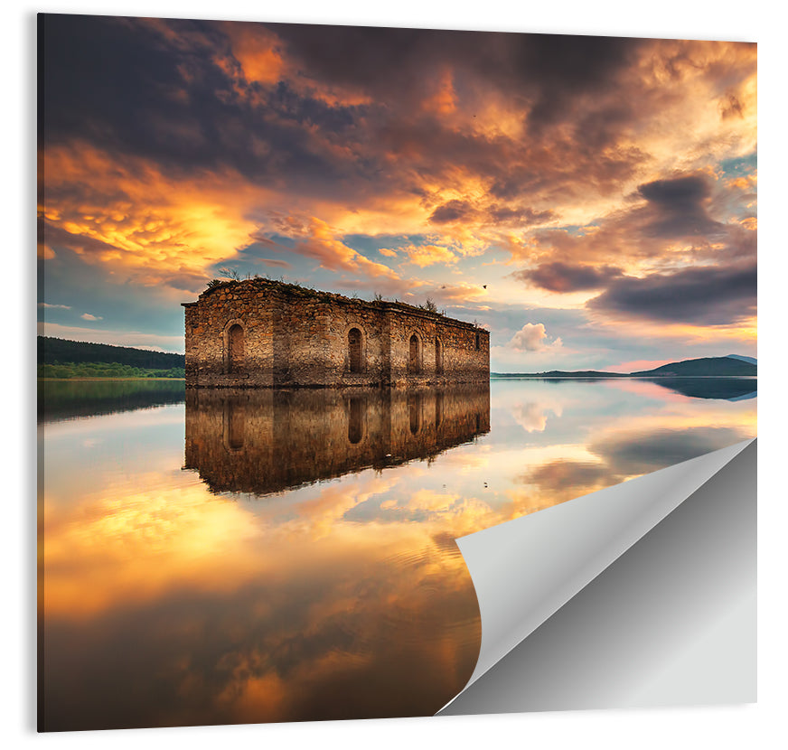 Sunken Church at Zhrebchevo Dam Wall Art