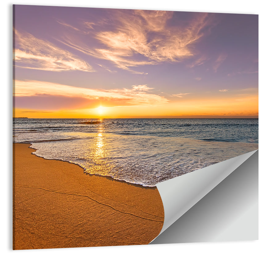 Sunrise Over Ocean Beach Wall Art