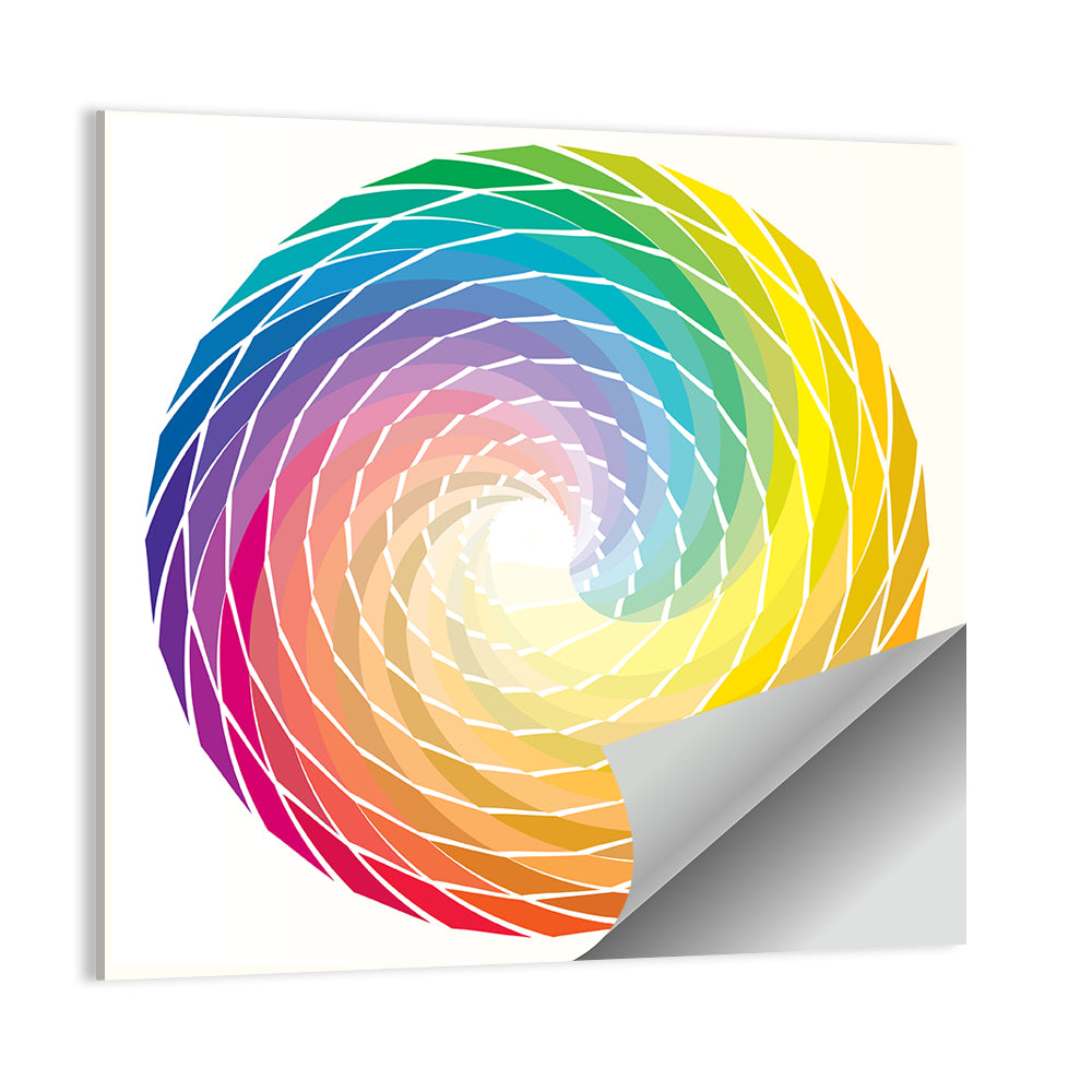 Radial Rainbow Spiral Wall Art
