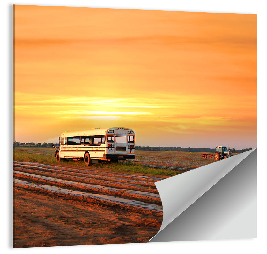 Indiana Farm Field at Golden Hour Wall Art