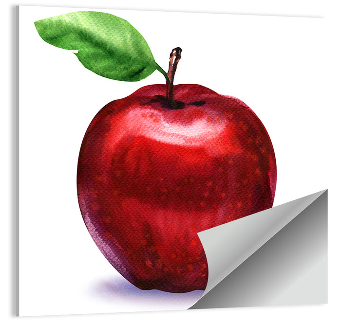 Red Apple Watercolor Wall Art as a poster print
