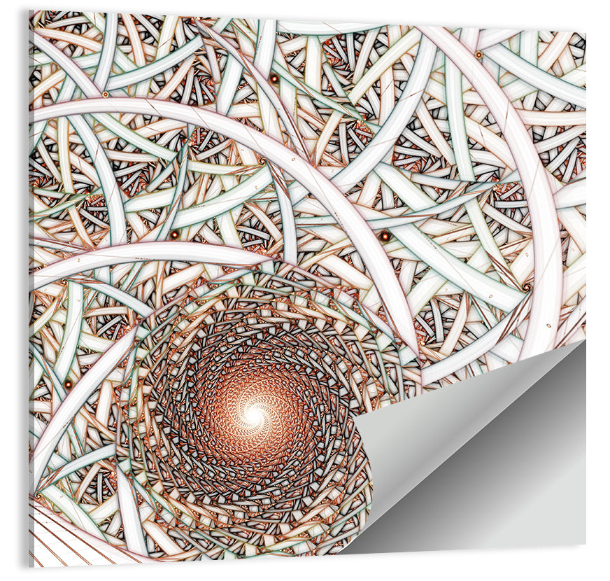 Copper Fractal Spiral Mandala Wall Art