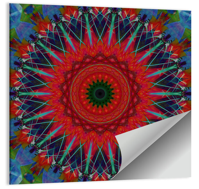 Lotus Blossom Starburst Mandala Wall Art as a poster print