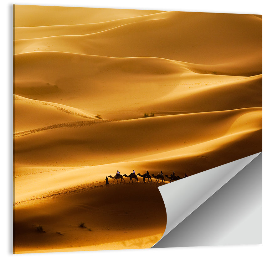 Golden Hour Camel Caravan Wall Art