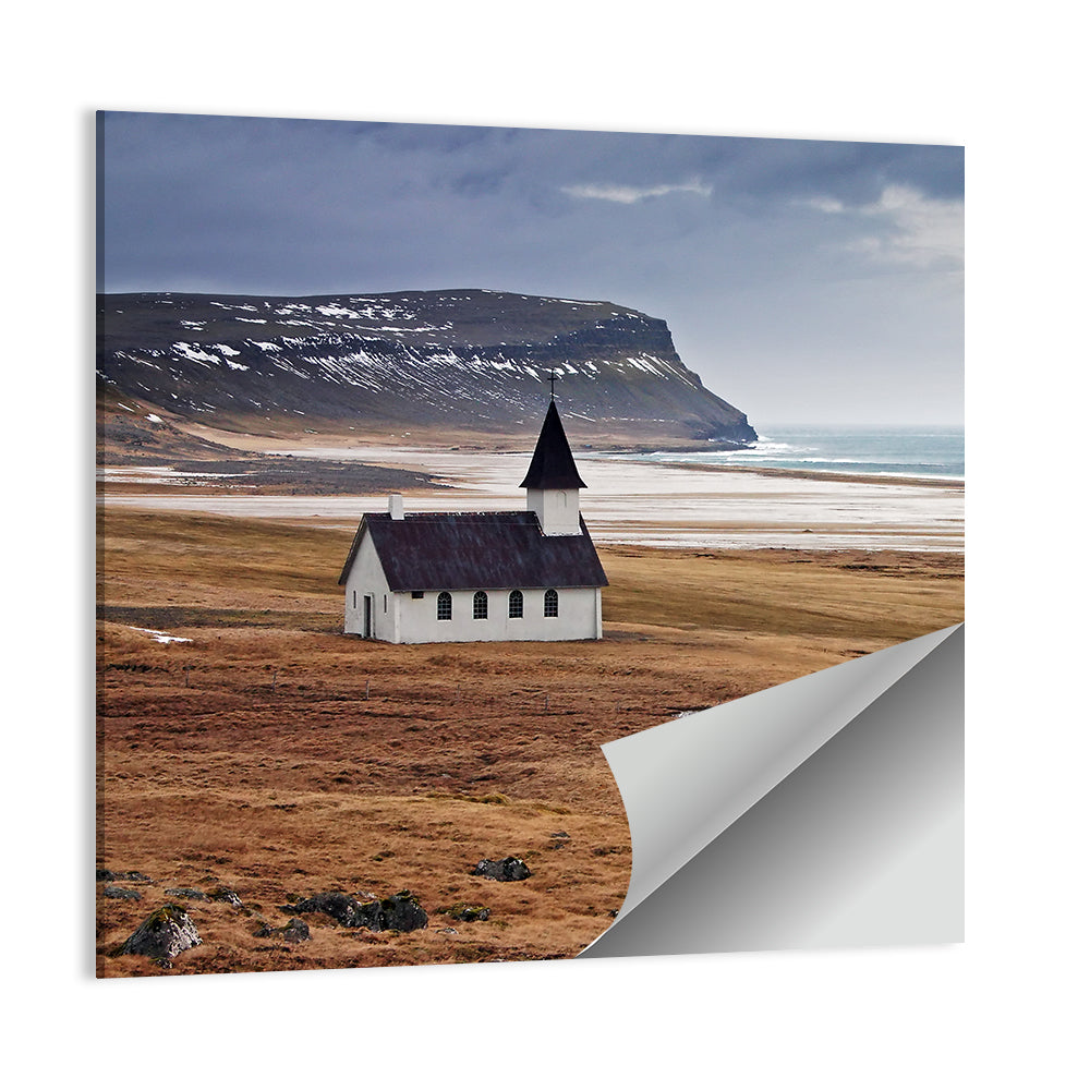 Icelandic Church with Dark Steeple Wall Art