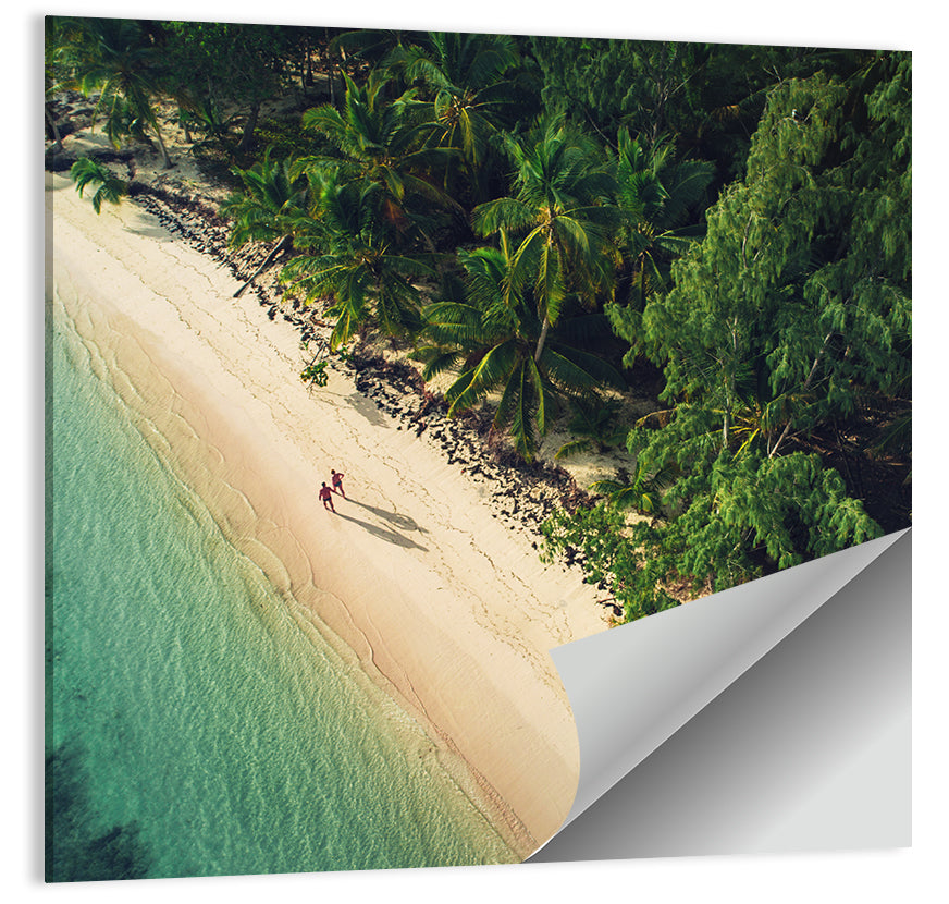 Dominica Beach Aerial, Late Afternoon Wall Art