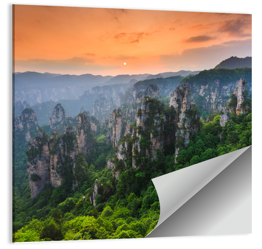 Zhangjiajie Forest at Sunset Wall Art