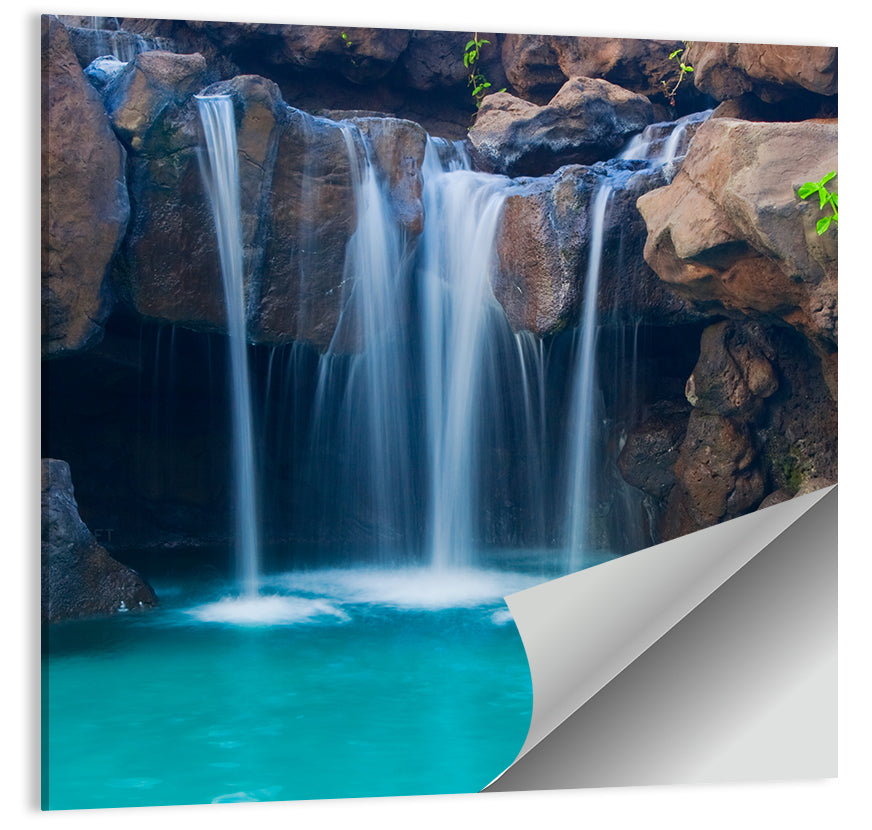 Waterfall Into Turquoise Pool Wall Art