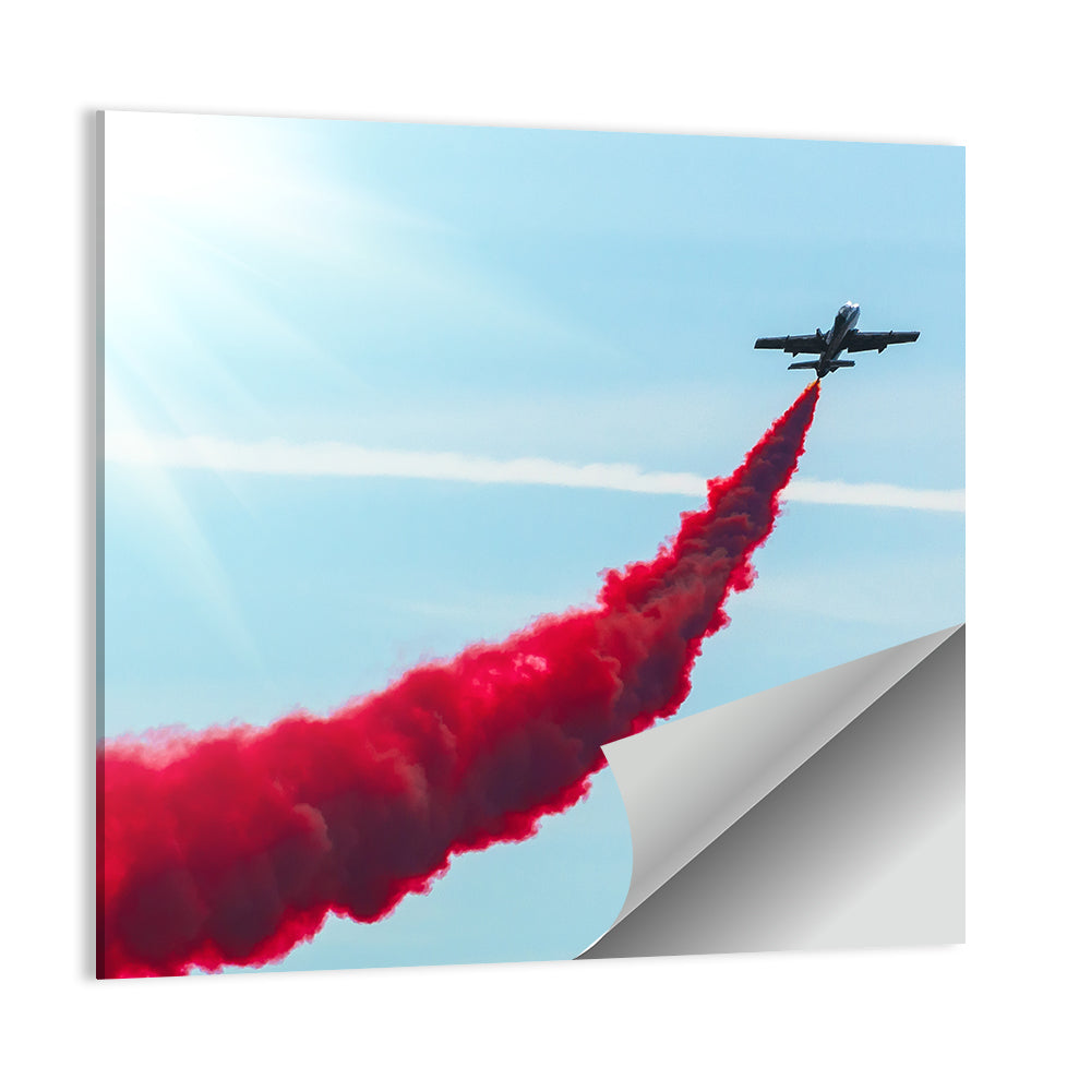 Jet with Red Smoke Trail Wall Art