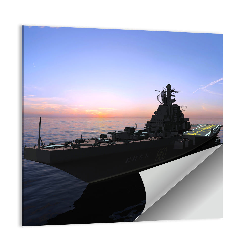 Aircraft Carrier 860 at Dusk Wall Art