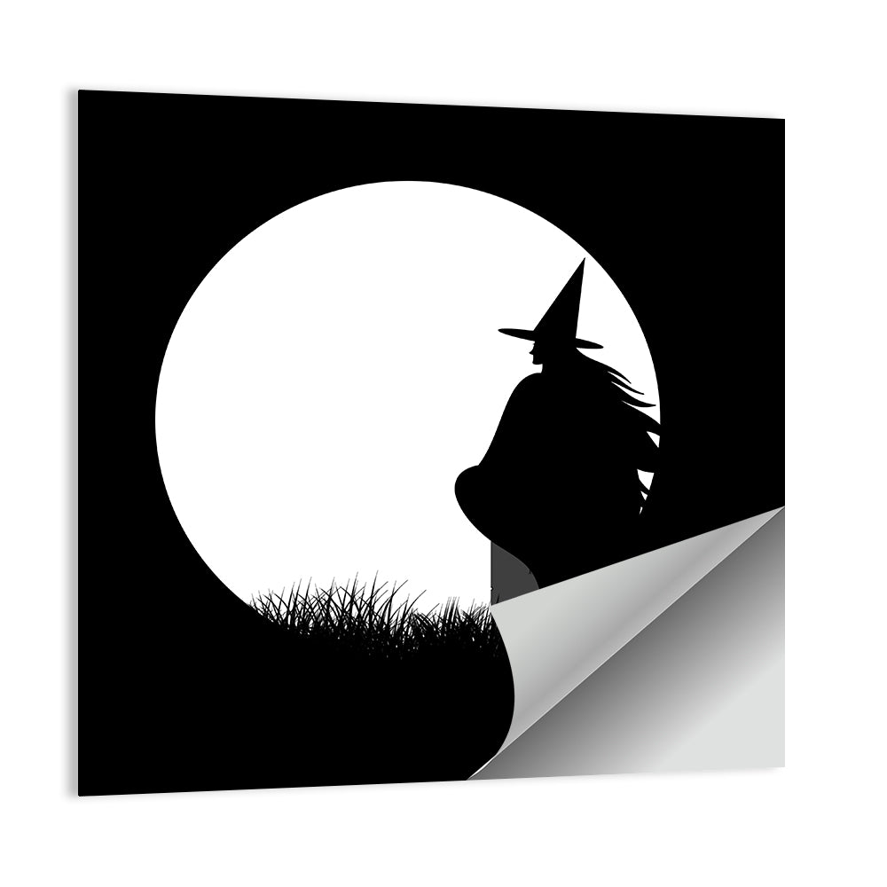 Witch and Moon Silhouette Wall Art