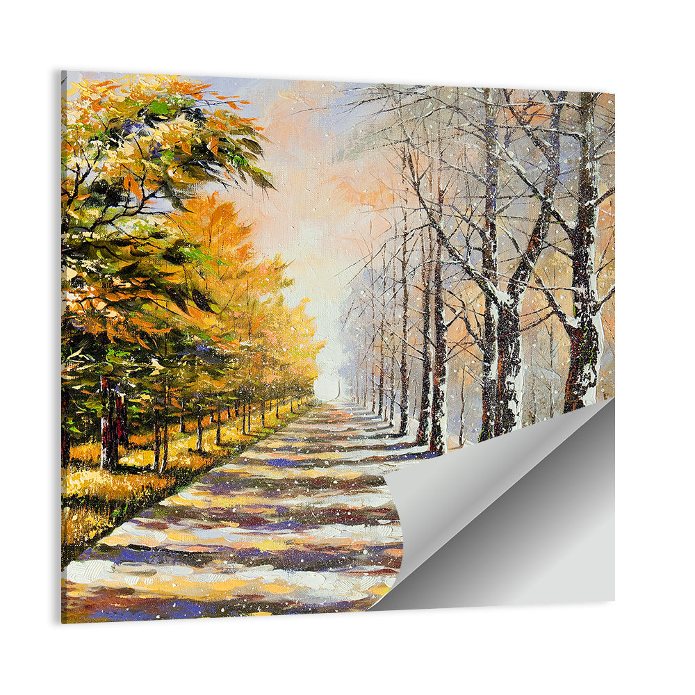 Autumn to Winter Forest Path Wall Art