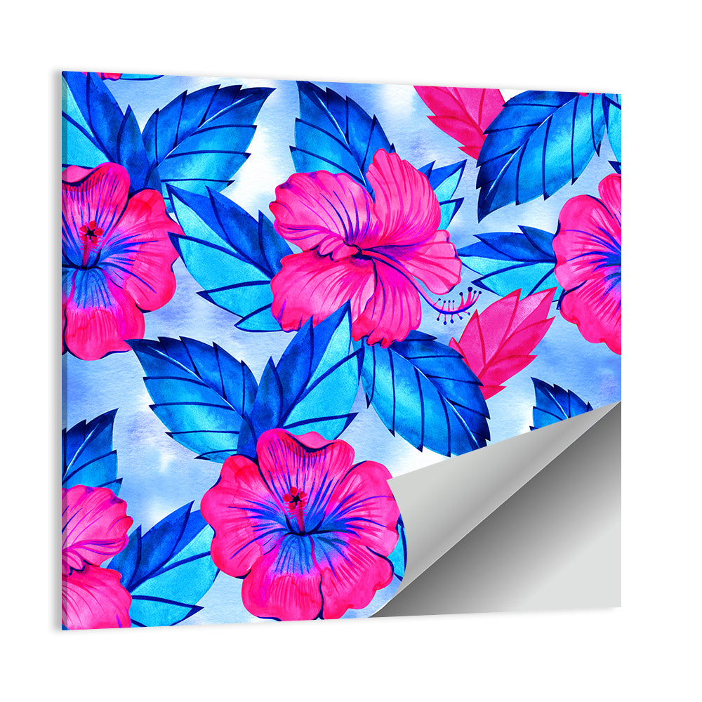 Tropical Hibiscus Pattern Wall Art