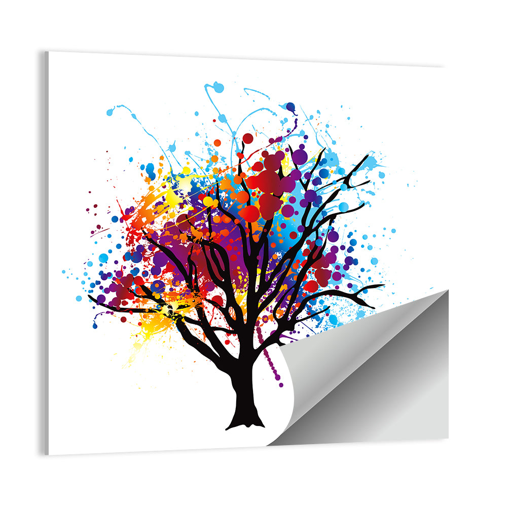Abstract Splatter Tree Wall Art