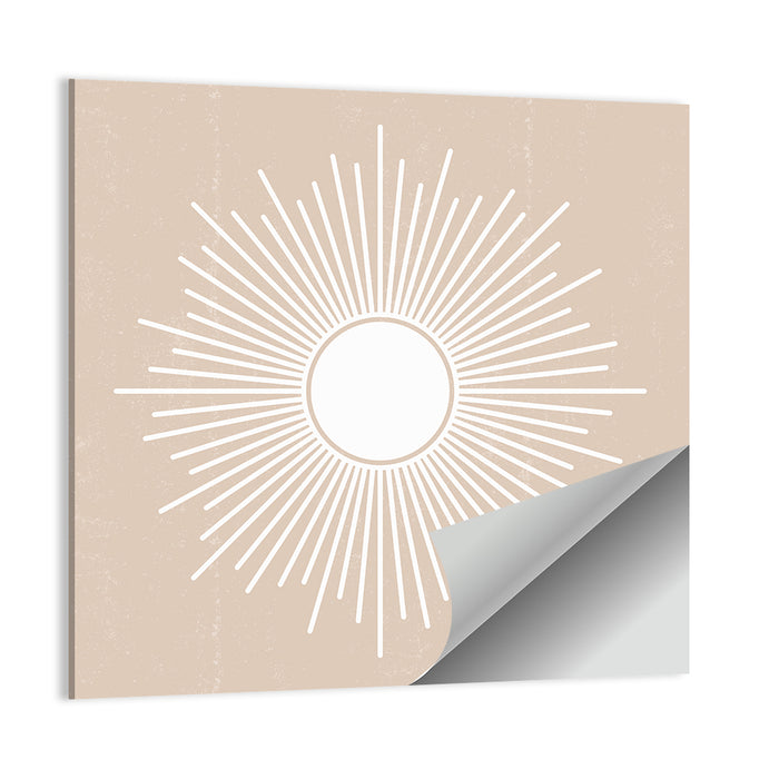 Beige Sunburst Abstract Wall Art as a poster print