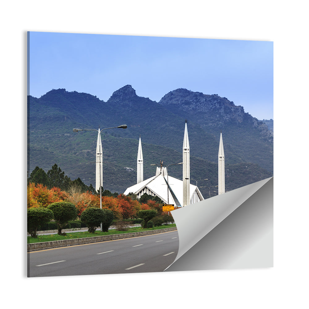 Faisal Mosque Islamabad Wall Art, poster print, square