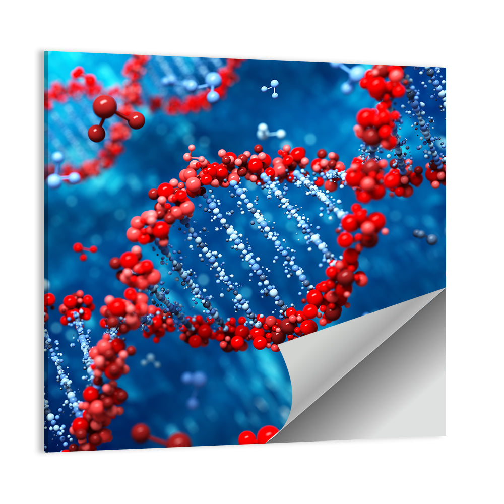 Glowing Dna Helix Wall Art