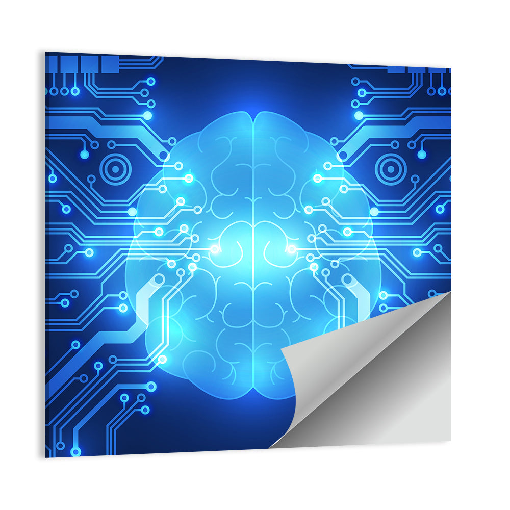 Digital Brain Circuit Wall Art