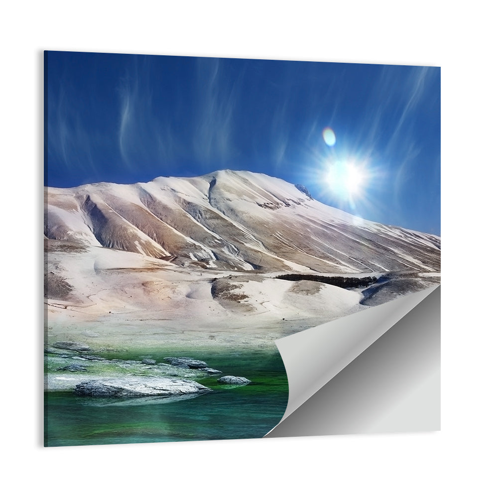 Sunburst Over Winter Mountain Wall Art
