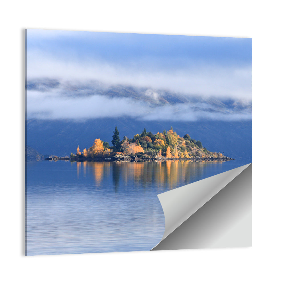Misty Wanaka Island Reflection Wall Art