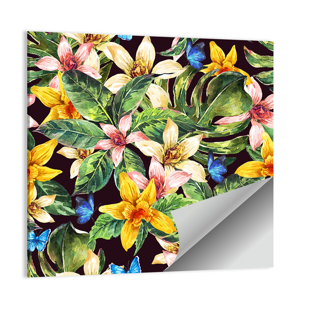 Tropical Orchid Pattern Wall Art